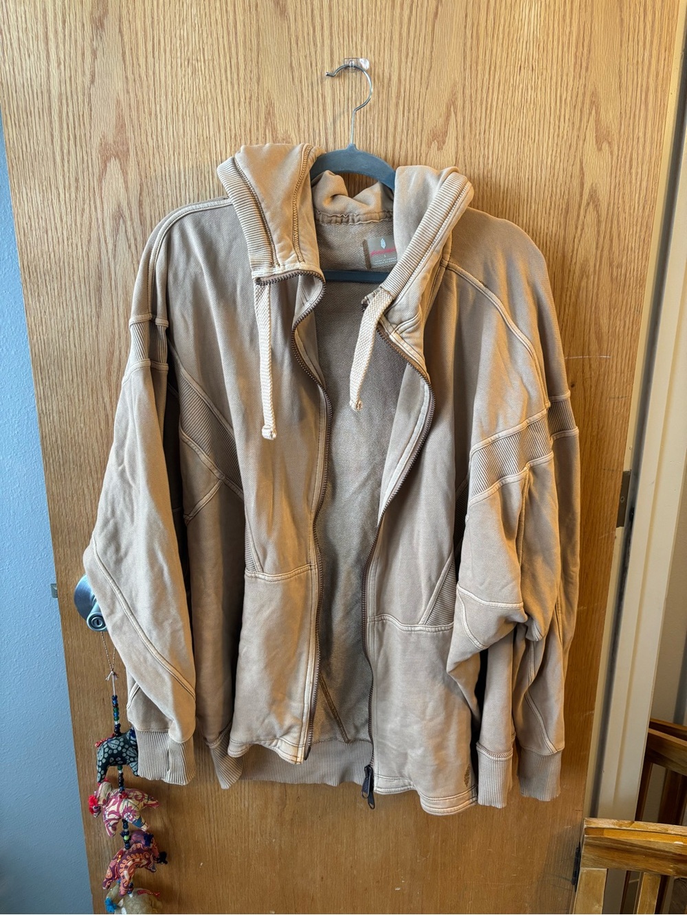 Free People Movement Tan Zip Up